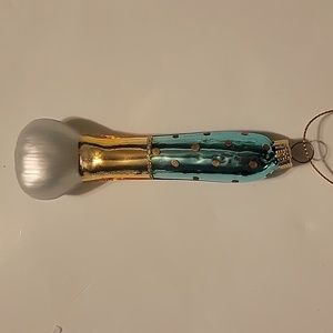 Bloomingdale's Glass Makeup Brush Christmas Ornament Decor